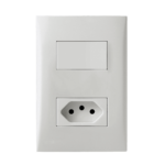 759661 Conjunto 1 Interruptor Simples 10Ax + 1 Tomada 2P+T 20A 250V~ 4X2 Branco Imperia Iriel
