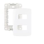 Placa com Suporte 2 Postos 4x2 Branca Linha B3 19431