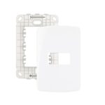 Placa com Suporte 1 Posto 4×2 Branca Linha B3 19430