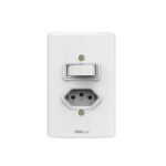 Interruptor 1 Simples + Tomada 10A Branco c/Placa Artis 4x2