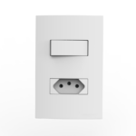 05039.0111.10 Conjunto 1 Interruptor Paralelo 10Ax + 1 Tomada 2P+T 10A 250V~ 4X2 Branco Atria Iriel