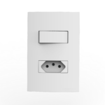 05039.0101.10 Conjunto 1 Interruptor Simples 10Ax + 1 Tomada 2P+T 10A 250V~ 4X2 Branco Atria Iriel