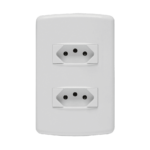 852032 Conjunto 2 Tomada 2P+T 20A 4X2 Branco Duale Up   Iriel