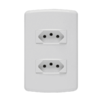 852031 Conjunto 2 Tomada 2P+T 10A 250V~ 4X2 Branco Duale Up   Iriel