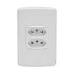 852022 Conjunto 1 Tomada 2P+T Duale Up Lex 20A 250V~ 4X2 Branco Duale Up   Iriel