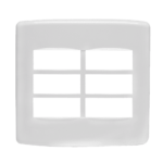 850461 Placa 6 Modulos 4X4 Branco Duale Up   Iriel