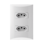 559421 Conjunto 2 Tomada 2P+T 10A 250V~ 4X2 Branco Brava Iriel