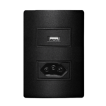 5Tg9 9466Ca Conjunto 1 Tomada Usb 1,5A Biv + 1 Tomada 2P+T 10A 250V~ 4X2 Carbono Metálico Revita Iriel