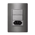 5Ta9 9453Ct Conjunto 2 Interruptor Paralelo 10Ax + 1 Tomada 2P+T 10A 250V~ 4X2 Concreto Revita Iriel