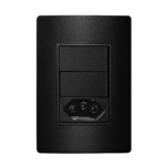 5Ta9 9452Ca Conjunto 2 Interruptor Simples 10Ax + 1 Tomada 2P+T 10A 250V~ 4X2 Carbono Metálico Revita Iriel