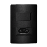 5Ta9 9451Ca Conjunto 1 Interruptor Paralelo 10Ax + 1 Tomada 2P+T 10A 250V~ 4X2 Carbono Metálico Revita Iriel