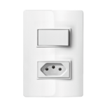 5Ta9 9451 Conjunto 1 Interruptor Paralelo 10Ax + 1 Tomada 2P+T 10A 250V~ 4X2 Branco Revita Iriel