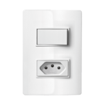 5Ta9 9450 Conjunto 1 Interruptor Simples 10Ax + 1 Tomada 2P+T 10A 250V~ 4X2 Branco Revita Iriel
