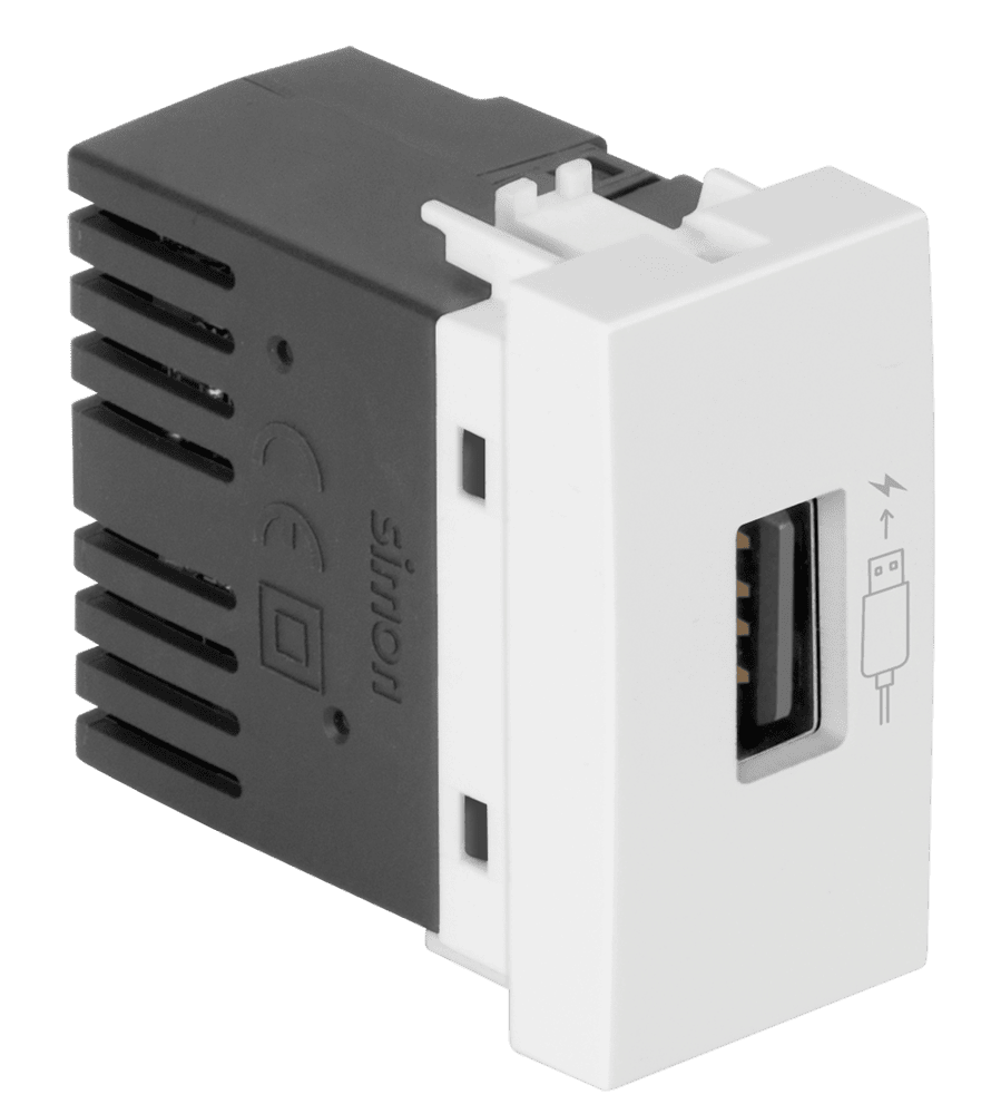 MÓDULO CARREGADOR USB 1.5A BIVOLT - LINHA S30/S35 - BRANCO - SIMON 30/35