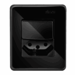 CONJUNTO SOBREPOR INTERRUPTOR SIMPLES 10A 250V + TOMADA 2P+T PADRÃO BRASILEIRO 10A 250V NEGRO PIANO - SIMON 19