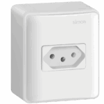 CONJUNTO DE SOBREPOR 1 TOMADA 2P+T PADRÃO BRASILEIRO 10A 250V - BRANCO  - SIMON 19