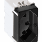 MÓDULO TOMADA 2P+T PADRÃO BRASILEIRO 10A 250V - NEGRO PIANO - SIMON 19/20