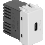 MÓDULO CARREGADOR USB TIPO C 2.1A BIVOLT - LINHA S19/S20 - BRANCO - SIMON 19/20