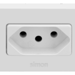 CONJUNTO PARA MÓVEIS 1 TOMADA 2P+T PADRÃO BRASILEIRO 10A 250V - BRANCO  - SIMON 20