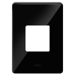 PLACA 4 x 2 - C/SUPORTE - 2 POSTOS - NEGRO PIANO - SIMON 20