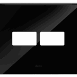 PLACA 4 x 4 - C/SUPORTE - 2 POSTOS - NEGRO PIANO - SIMON 20