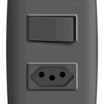 CONJUNTO 1 INTERRUPTOR SIMPLES 10A 250V + 1 TOMADA 2P+T PADRÃO BRASILEIRO 10A 250V - GRAFITE  - SIMON 30