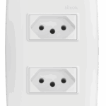 CONJUNTO 2 TOMADAS 2P+T PADRÃO BRASILEIRO 20A 250V - BRANCO - SIMON 30