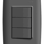 CONJUNTO 3 INTERRUPTORES SIMPLES 10A 250V - GRAFITE  - SIMON 30