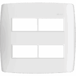 PLACA 4 x 4 - C/SUPORTE - 4 POSTOS SEPARADOS - BRANCO - SIMON 30