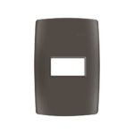 PLACA 4 x 2 - C/SUPORTE - 1 POSTO - GRAFITE FOSCO - SIMON 30