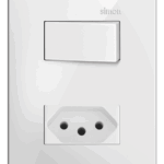 CONJUNTO 1 INTERRUPTOR PARALELO 10A 250V + 1 TOMADA 2P+T PADRÃO BRASILEIRO 10A 250V - BRANCO - SIMON 35