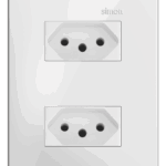 CONJUNTO 2 TOMADAS 2P+T PADRÃO BRASILEIRO 10A 250V - BRANCO FOSCO - SIMON 35
