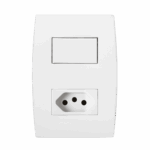 5Ta9 9064 Conjunto 1 Interruptor Simples 10Ax + 1 Tomada 2P+T 20A 250V~ 4X2 Branco Ilus Iriel