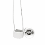 Base Gu10/Gz10, Porcelana C/ Rabicho, P/ Lâmp. Dicróica 2A/0-250V, Cor Branco #Mt1103