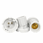 Bocal Base E27, Porcelana, Tipo Angular, 4A/0-250V, Cor Branco #Mt2333