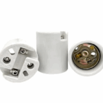 Bocal Base E40, Porcelana, 6A/0-500V, Cor Branco #Mt2403