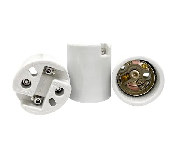 Bocal Base E40, Porcelana, 6A/0-500V, Cor Branco #Mt2403 - Imagem 1