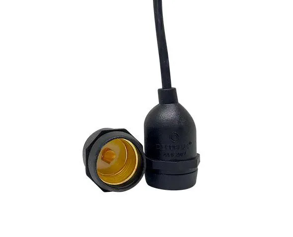 Bocal Base E27, Emborrachado, Tipo Pendente C/ Rabicho, 4A/0-250V, Cor Preto #Mt3085 - Imagem 1