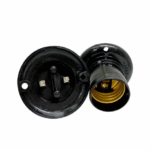 Bocal Base E27, Plástico, Tipo Fixo De Teto, 4A/0-250V, Cor Preto #Mt2205