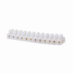 Conector De Barra, Plástico Pe, 6Mm² 25A/600V, 12 Polos, Cor Branco #Ct0653