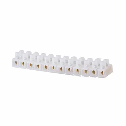 Conector De Barra, Plástico Pe, 6Mm² 25A/600V, 12 Polos, Cor Branco #Ct0653 - Imagem 1