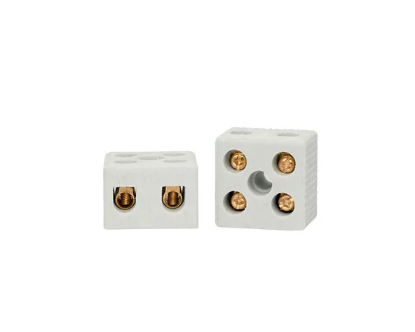 Conector De Porcelana, 10Mm² 50A/600V, 2 Polos, Cor Branco #Cp1023 - Imagem 1