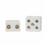 Conector De Porcelana, 16Mm² 68A/600V, 2 Polos, Cor Branco #Cp1623