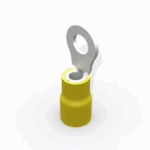 Terminal, Cobre Estanhado, Anel M5, Pre-Isol. Nylon,4,0-6,0Mm² 48A, Cor Amarelo, (Pcte 100Un) #Ta5481