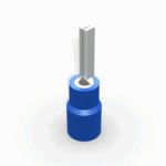 Terminal, Cobre Estanhado, Pino 20,0Mm, Pre-Isol. Nylon,1,44962,5Mm² 27A, Cor Azul, (Pcte 100Un) #Tp2022