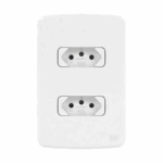 Conjunto 2 Tomada 2P+T 10A 250V C Placa + Suporte Branco Composé Weg #13272663