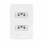Conjunto 2 Tomada 2P+T 20A 250V C Placa + Suporte Branco Weg #13272666