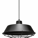 Pendente Industrial Alumínio Preto E-27 c/ Grade PALIGP Lumanti