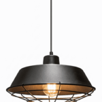 Pendente Industrial Alumínio Preto E-27 c/ Grade PALIGP Lumanti - Imagem 2