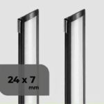 Perfil Embutir Alumínio 24x7mm 3m Preto Fosco PAE3247P Lumanti